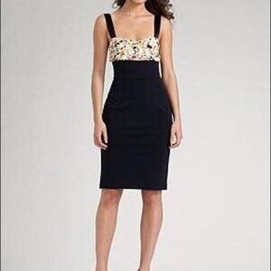 DVF Diane Von Furstenberg Sophia Loren Navy Midi Dress. US 12
